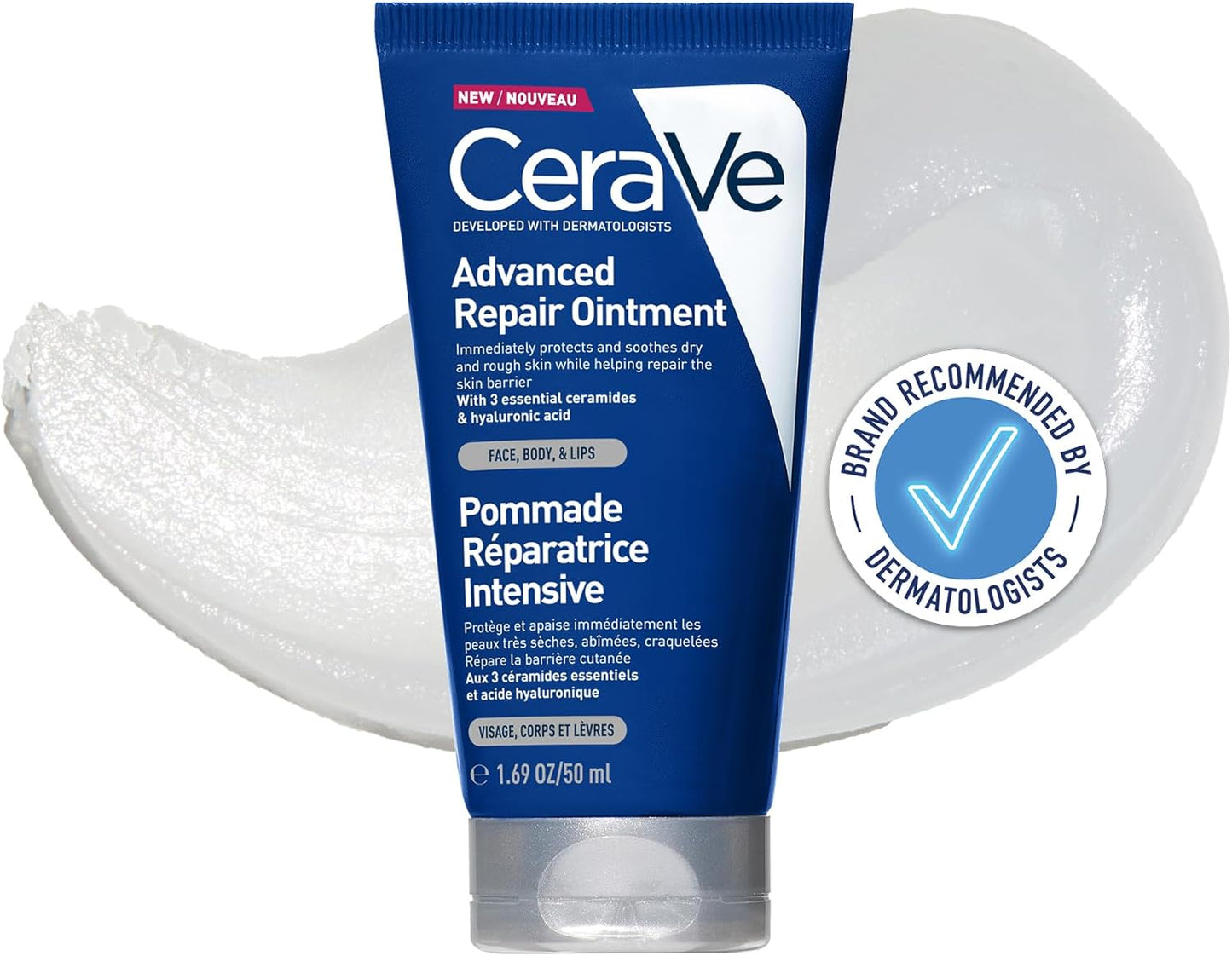 CeraVe Advanced Repair Ointment – 50ml | For Face, Body & Lips