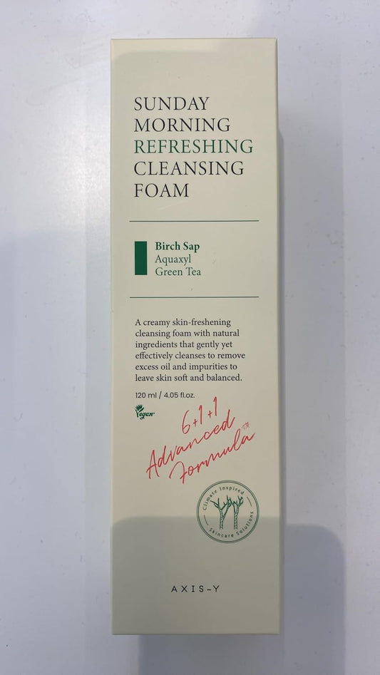 AXIS-Y Sunday Morning Refreshing Cleansing Foam (Birch Sap Aquaxyl Green Tea) 120 ml