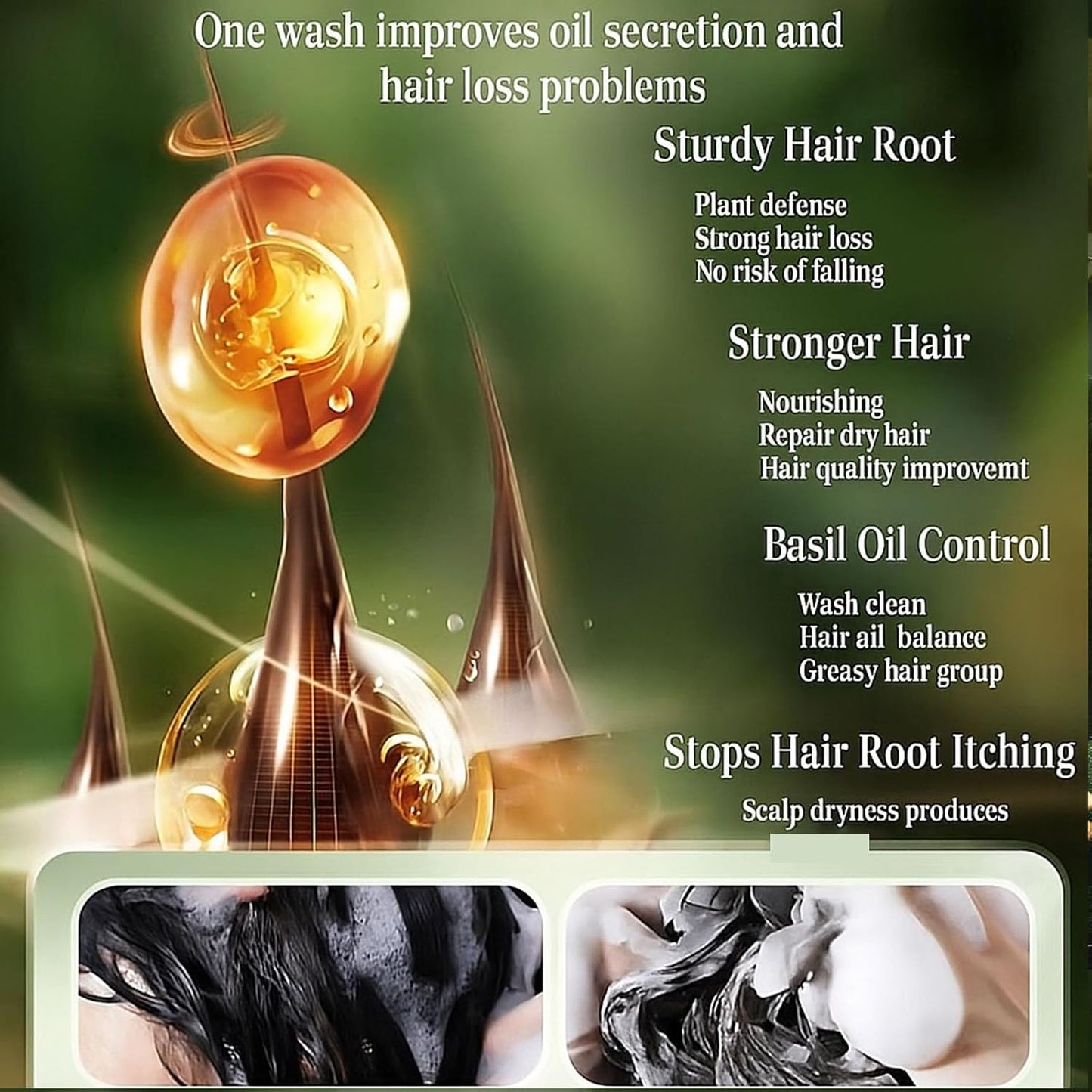 Nature Triangle Shampoo Bar, Nature Seven Green Soap Shampoo, Herbal Hair Care, Gentle Cleansing, Strengthens Hair for Women and Mens With a Foaming