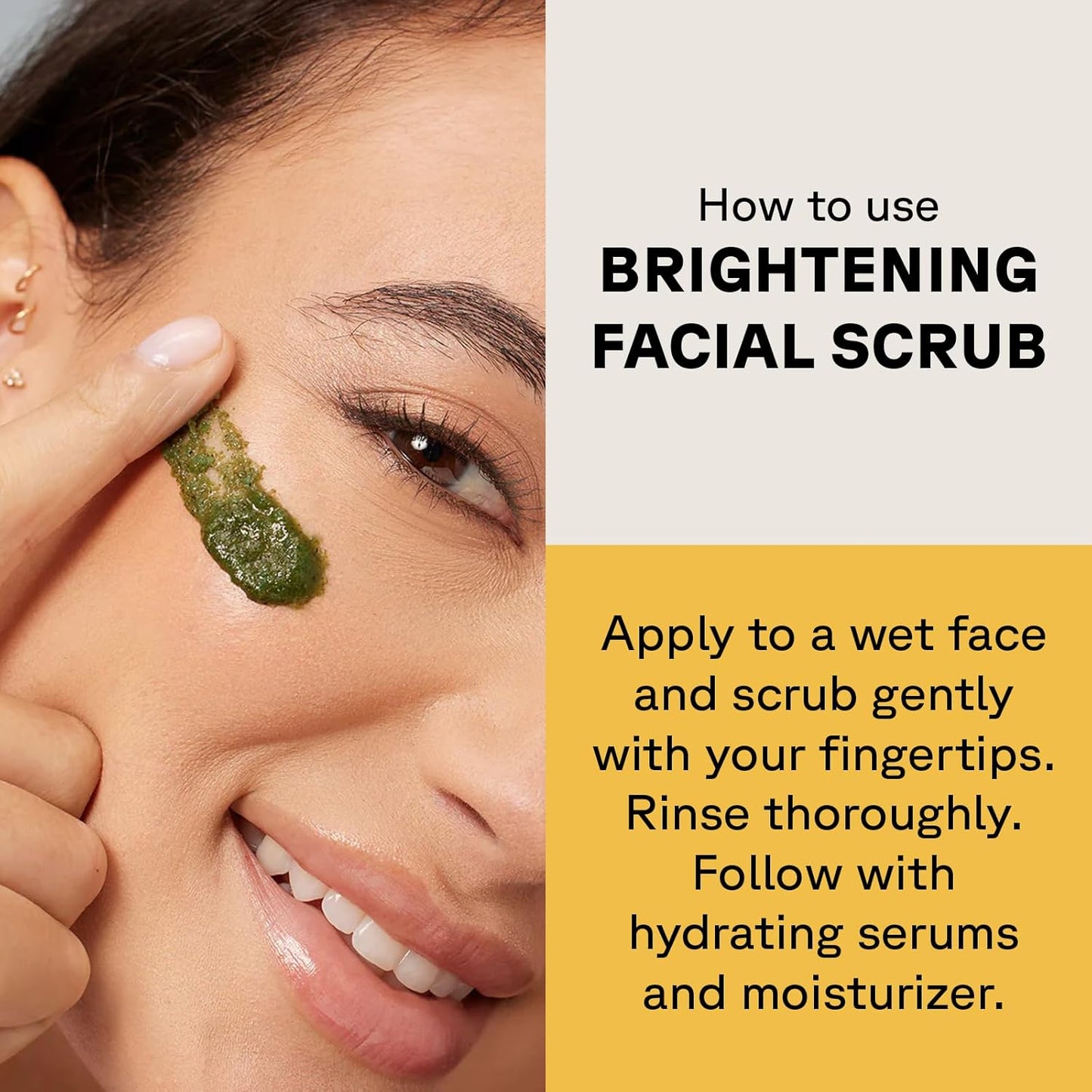 Acure Brightening Facial Scrub for a Youthful, Brighter, Radiant Complexion | With Sea Kelp & French Green Clay, 4 Fl Oz