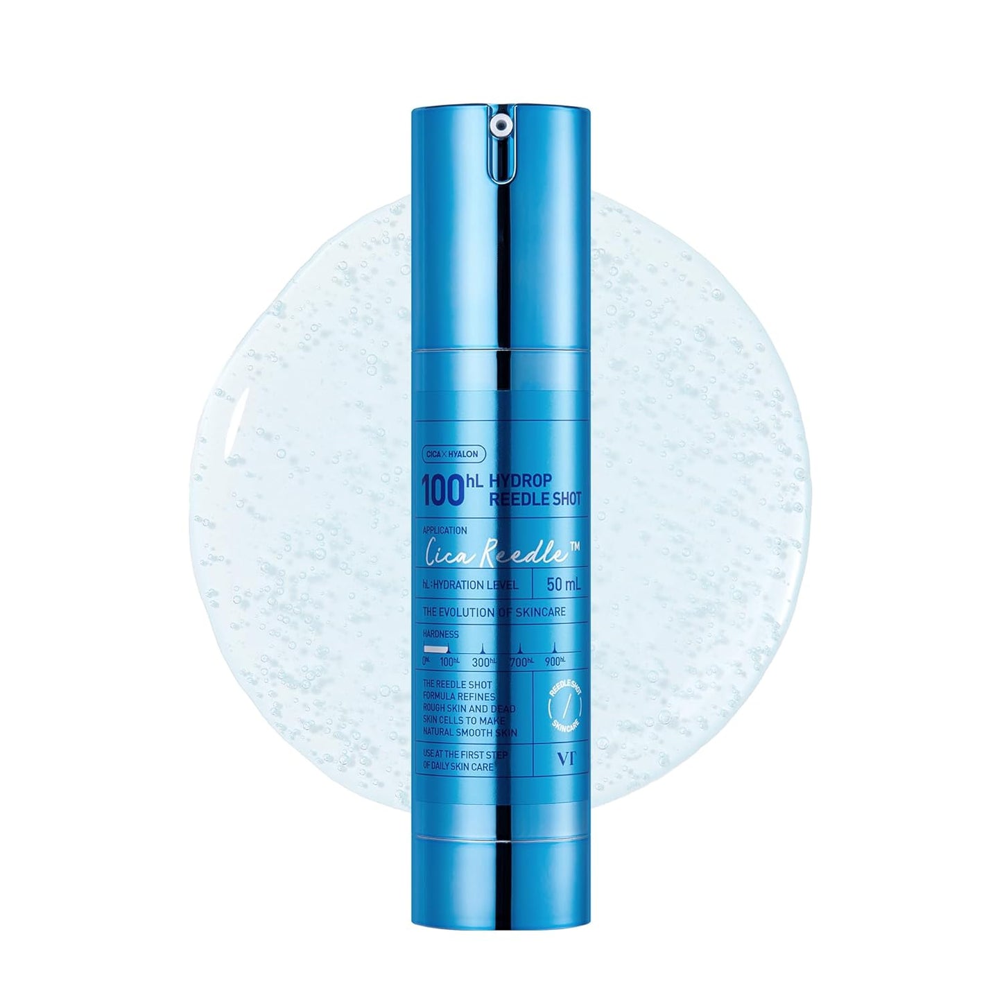 VT COSMETICS Hydrop Reedle Shot 100hL, Hyaluronic Acid Microneedling Serum, Intensive Hydrating & Moisturizing Exosome, Soft & Glass Skin, Korean Skin Booster1.69 Fl Oz.(50ml)