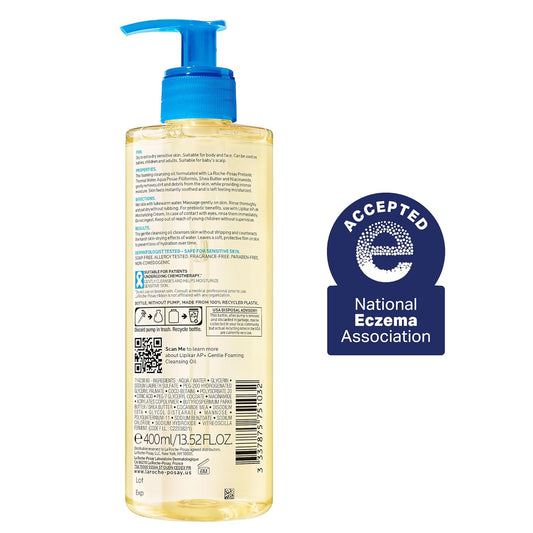 La Roche-Posay Lipikar AP+ – Gentle Foaming Cleansing Oil for Dry to Extra Dry Skin (400ml)