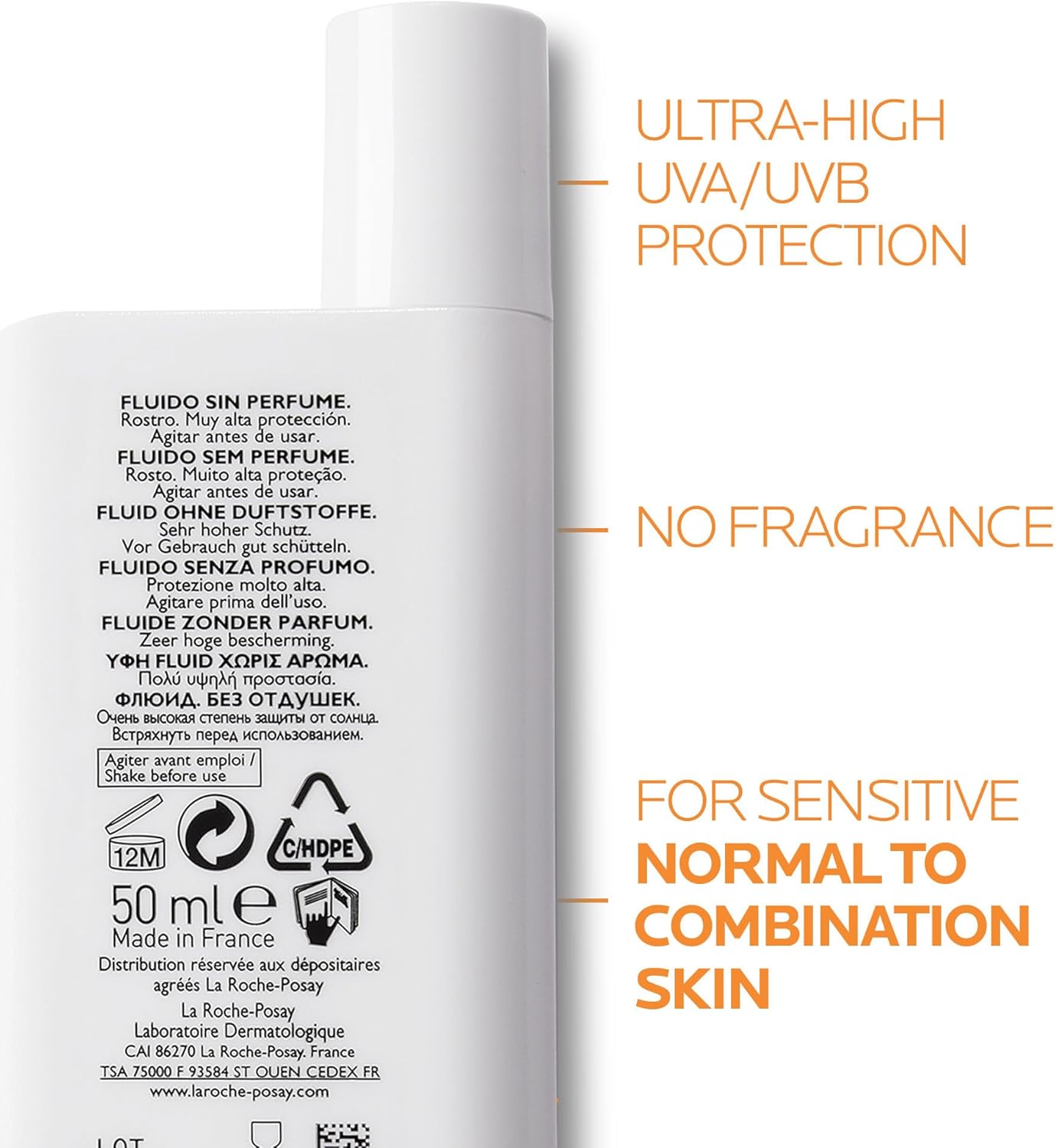 La Roche-Posay Anthelios UVMUNE 400 Invisible SPF 50+ Sunscreen – Ultra-Light Fluid (50ml)