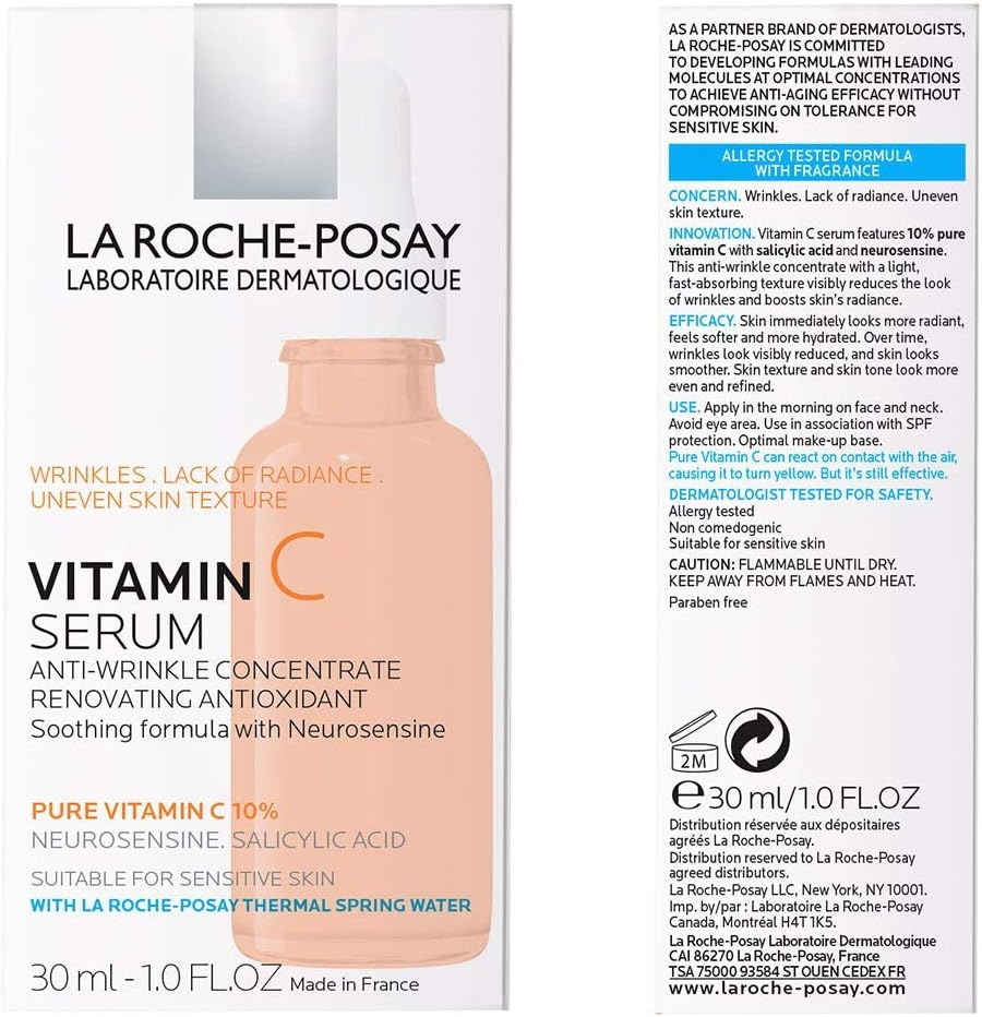La Roche-Posay Pure Vitamin C10 Face Serum – Brightening & Anti-Aging for Sensitive Skin (30ml)