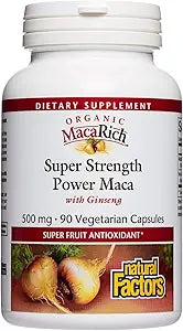 MacaRich by Natural Factors, Super Strength Power Maca, Superfruit Antioxidant Supplement with Ginseng, 90 capsules (90 servings)