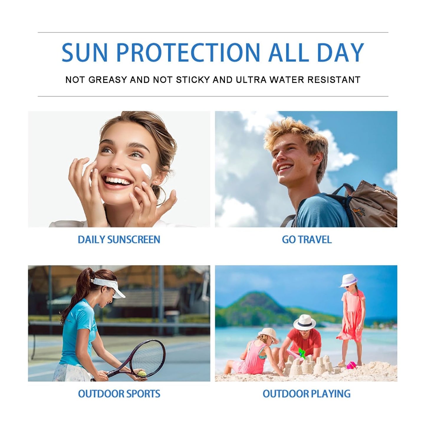 Centella Sunscreen SPF 50, Airy-Light Hyalu Cica Water-Fit Sun Serum, Face Sun Screen Long-Lasting Protection, Centella Madagascar Sunscreen, NO White Cast - Dry Oily Skincare