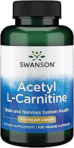 Acetyl L-Carnitine 500 mg 100 Caps by Swanson Premium