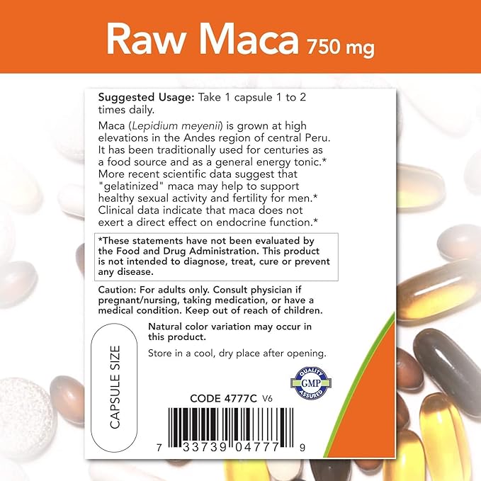 now  Raw Maca750mg  Reproductive Health  90 Veg Capsules