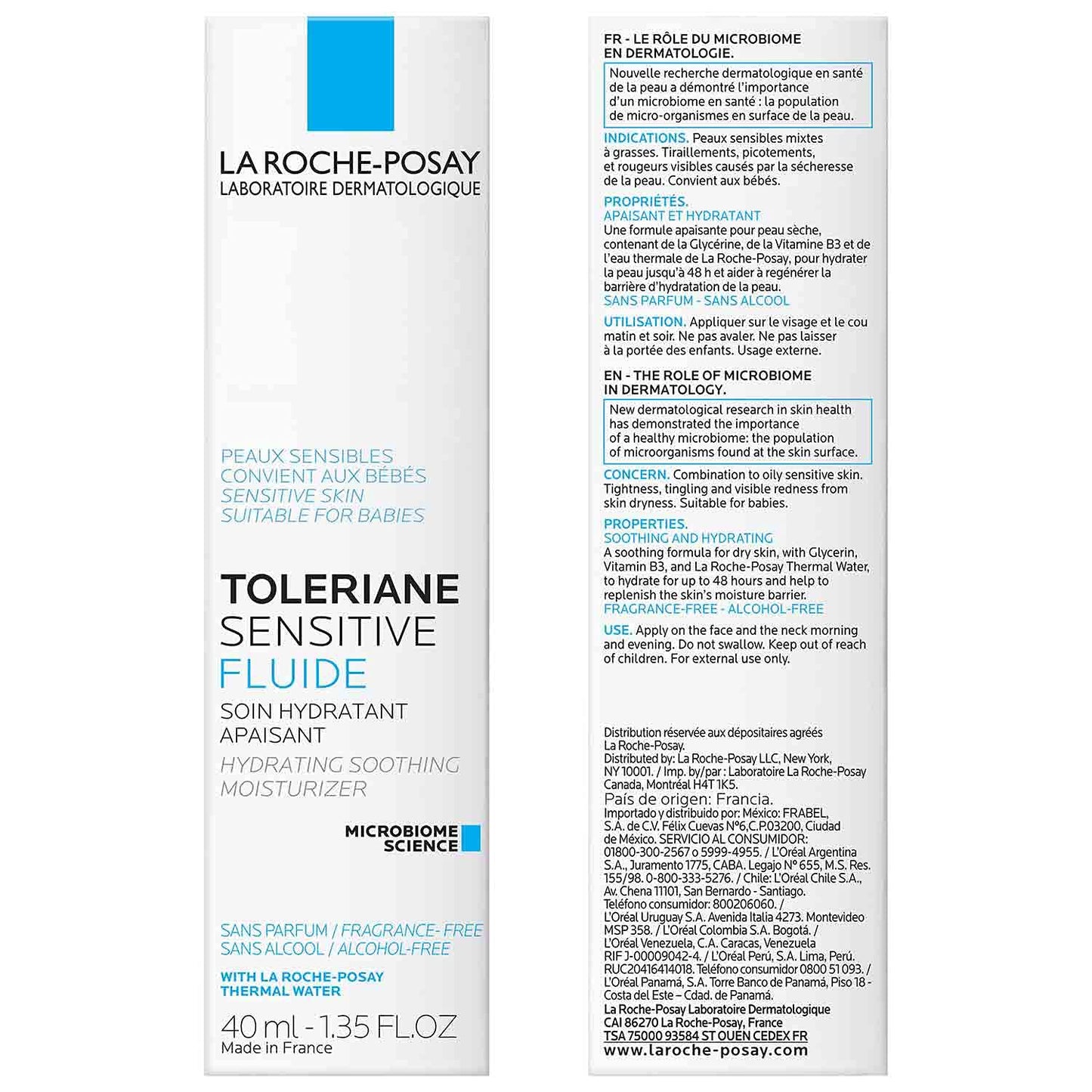 La Roche-Posay Toleriane Sensitive Fluide – Soothing & Protective Moisturizer (40ml)