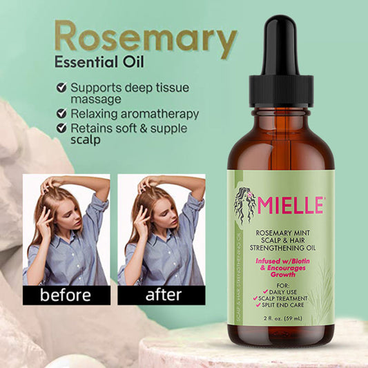 Mielle Organics Rosemary Mint Scalp & Hair Strengthening Oil for All Hair Types (2 Fl Oz)