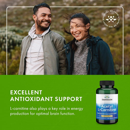 Acetyl L-Carnitine 500 mg 100 Caps by Swanson Premium