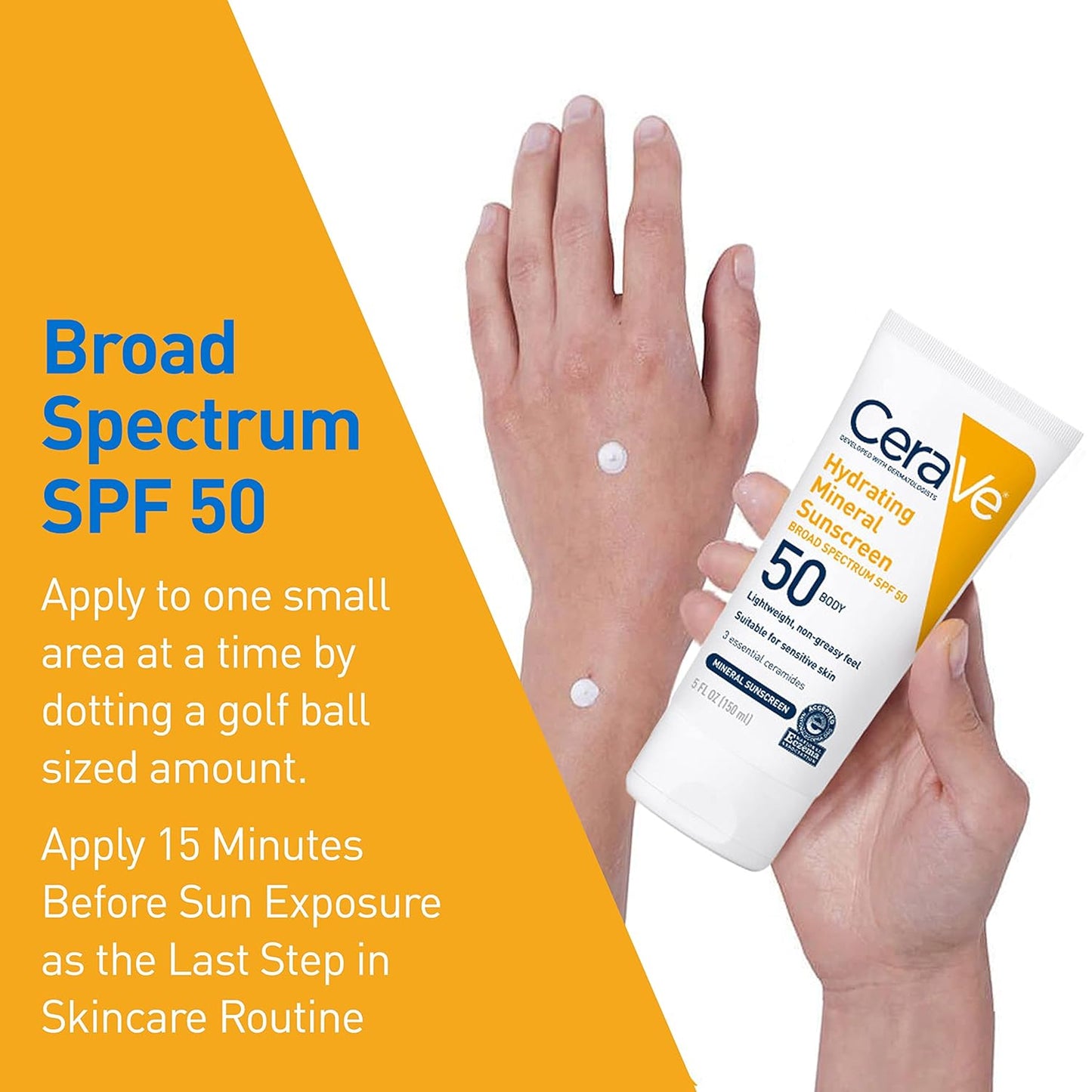 CeraVe Hydrating Mineral Sunscreen SPF 50 (Suitable for Sensitive Skin) Mineral Sunscreen 75 ml