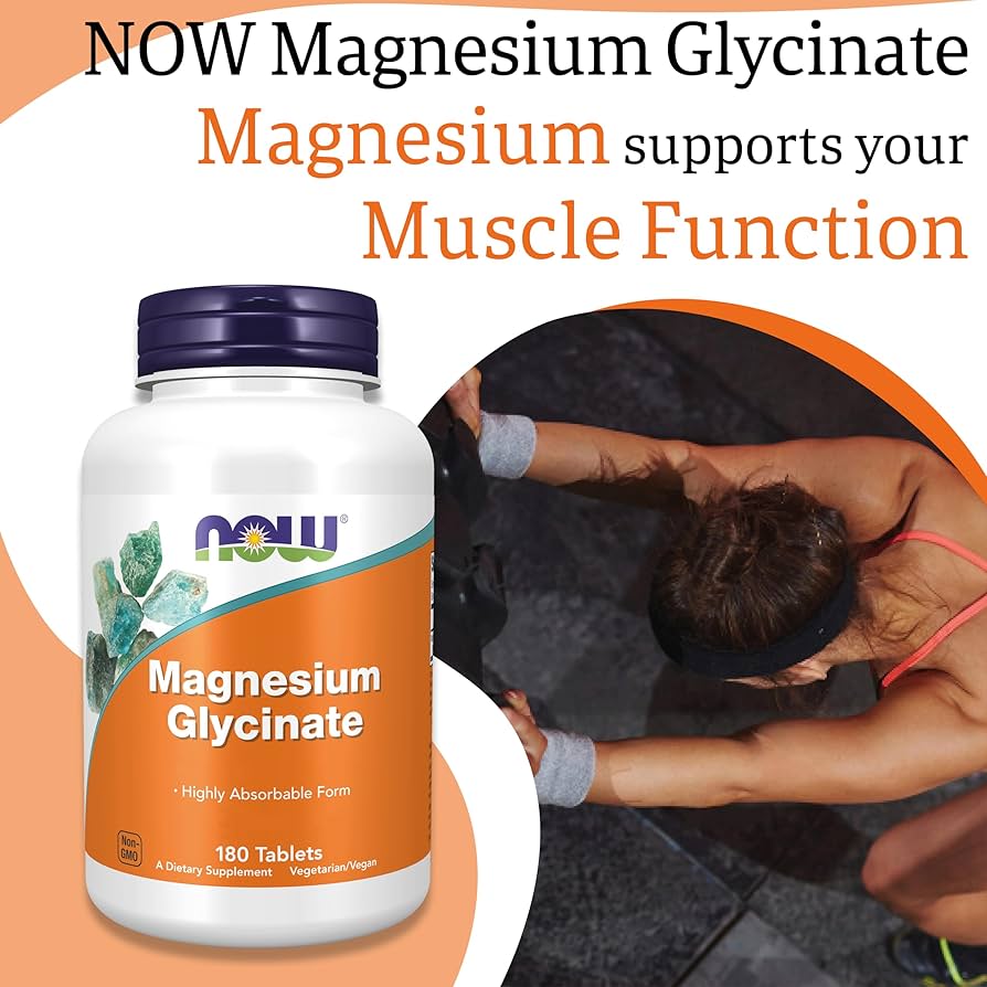 NOW Foods Supplements, Magnesium Glycinate 100 mg, Highly Absorbable Form, 60 Tablets
