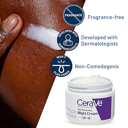 CeraVe Skin Renewing Night Cream – 30 g | With Peptides, Niacinamide & Ceramides