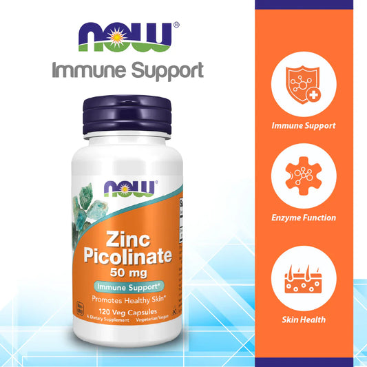 NOW Foods Supplements, Zinc Picolinate 50 mg, Supports Enzyme Functions*, Immune Support*,