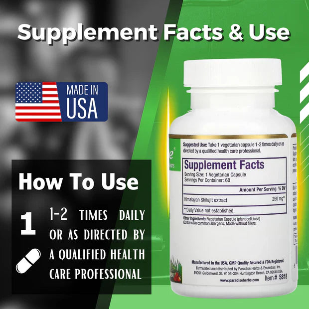 SHILAJIT  EXTRACT  dietary  supplement  60 caps