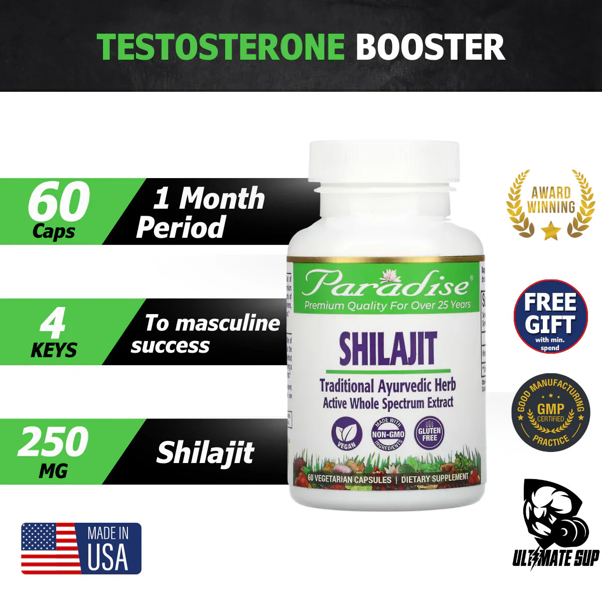 SHILAJIT  EXTRACT  dietary  supplement  60 caps