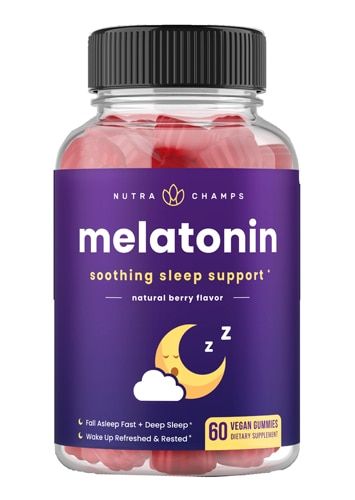 Melatonin 6 mg Fast Dissolve 60 Gummies | Nighttime Sleep Aid | Natural Berry Flavor |