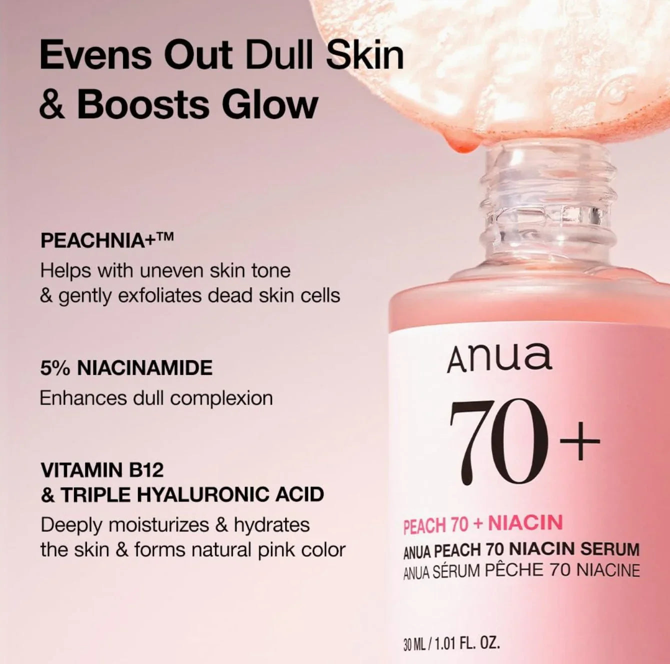 Anua, Peach 70 Niacin Serum 70%, 30ml