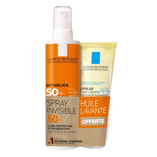 La Roche-Posay Sun & Skin Care Duo – Anthelios Invisible Spray SPF50+ (200ml) + Lipikar Huile Lavante Cleansing Oil (100ml)