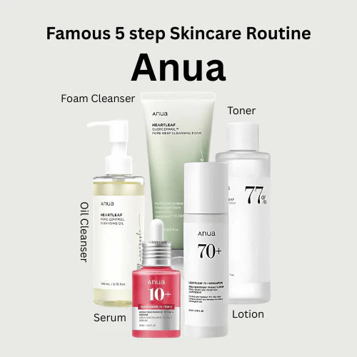 Anua Heartleaf Complete Skincare Set – Acne & Dark Spot Care Routine (5-Step)