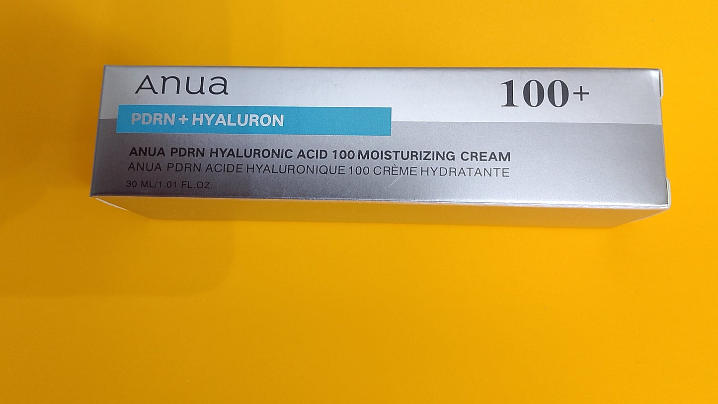 ANUA PDRN Hyaluronic Acid 100 Moisturizing Cream, Lightweight Hydrating Moisturizer with Salmon PDRN, Hyaluronic acid, Collagen for Glass Skin, Korean Skin Care