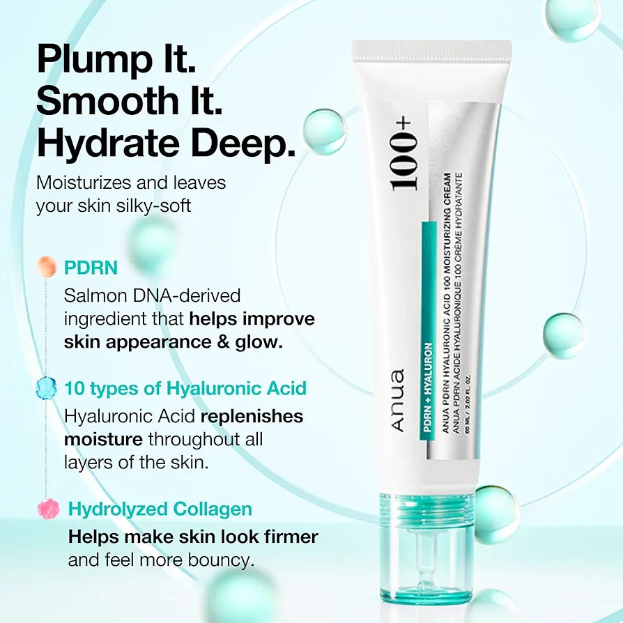 ANUA PDRN Hyaluronic Acid 100 Moisturizing Cream,