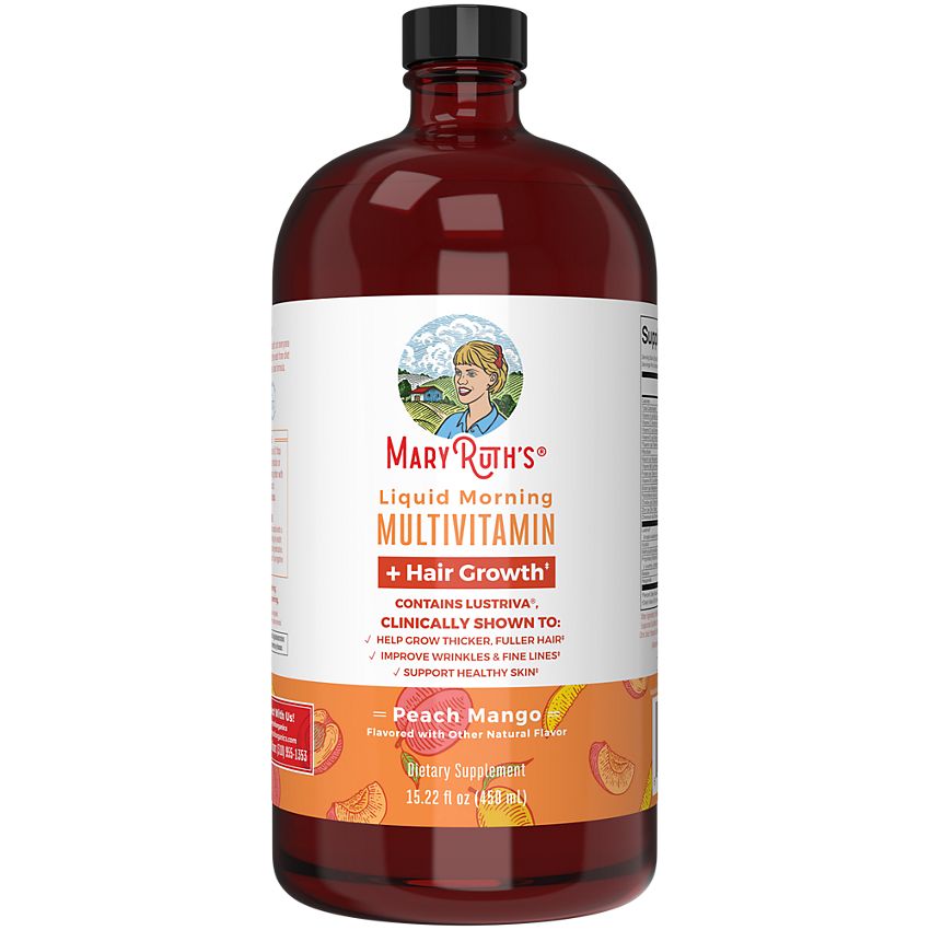 MaryRuth's Liquid Multivitamin + Hair Growth | Clinically Tested for Thicker Hair & Facial Wrinkles in Women | Biotin 10000mcg | Lustriva Hair Growth Supplements | Skin Care | Ages 18+ | 450 ml