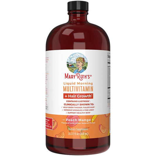 MaryRuth's Liquid Multivitamin + Hair Growth | Clinically Tested for Thicker Hair & Facial Wrinkles in Women | Biotin 10000mcg | Lustriva Hair Growth Supplements | Skin Care | Ages 18+ | 450 ml