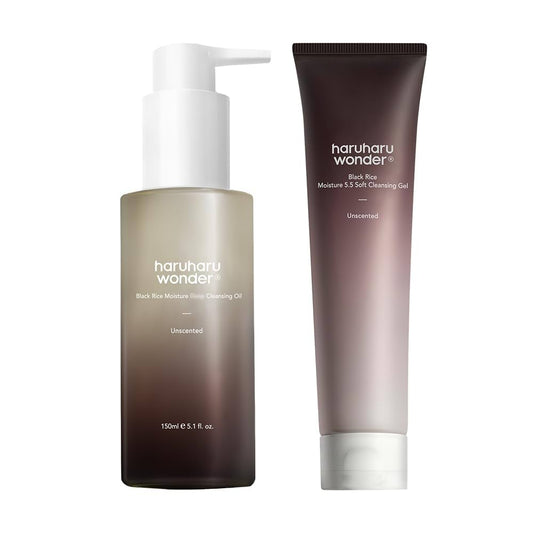 HARUHARU wonder Black Rice Double Cleansing Duo – Cleansing Oil & Soft Gel