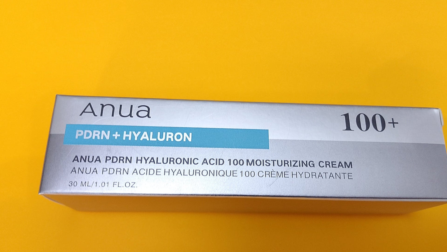 ANUA PDRN Hyaluronic Acid 100 Moisturizing Cream, Lightweight Hydrating Moisturizer with Salmon PDRN, Hyaluronic acid, Collagen for Glass Skin, Korean Skin Care