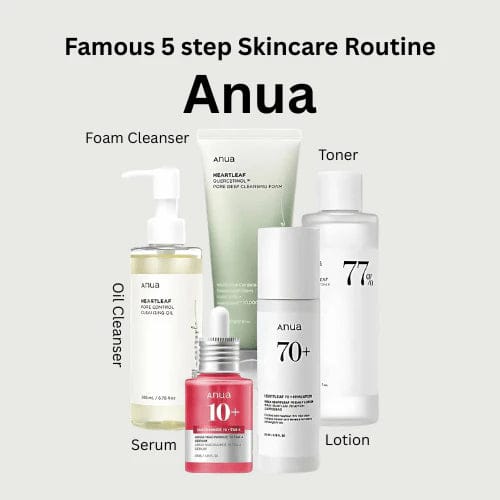 Korean Skincare Routine ( Anua 5-Step Korean Skincare Routine Set )