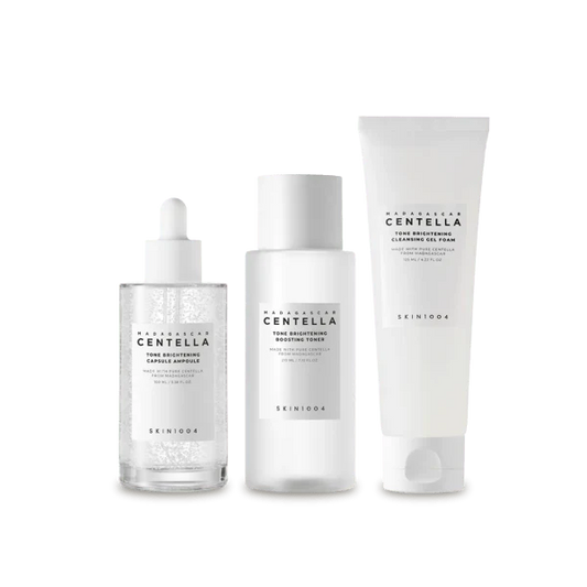 SKIN1004 Tone Brightening Set – Capsule Ampoule, Boosting Toner & Cleansing Gel Foam